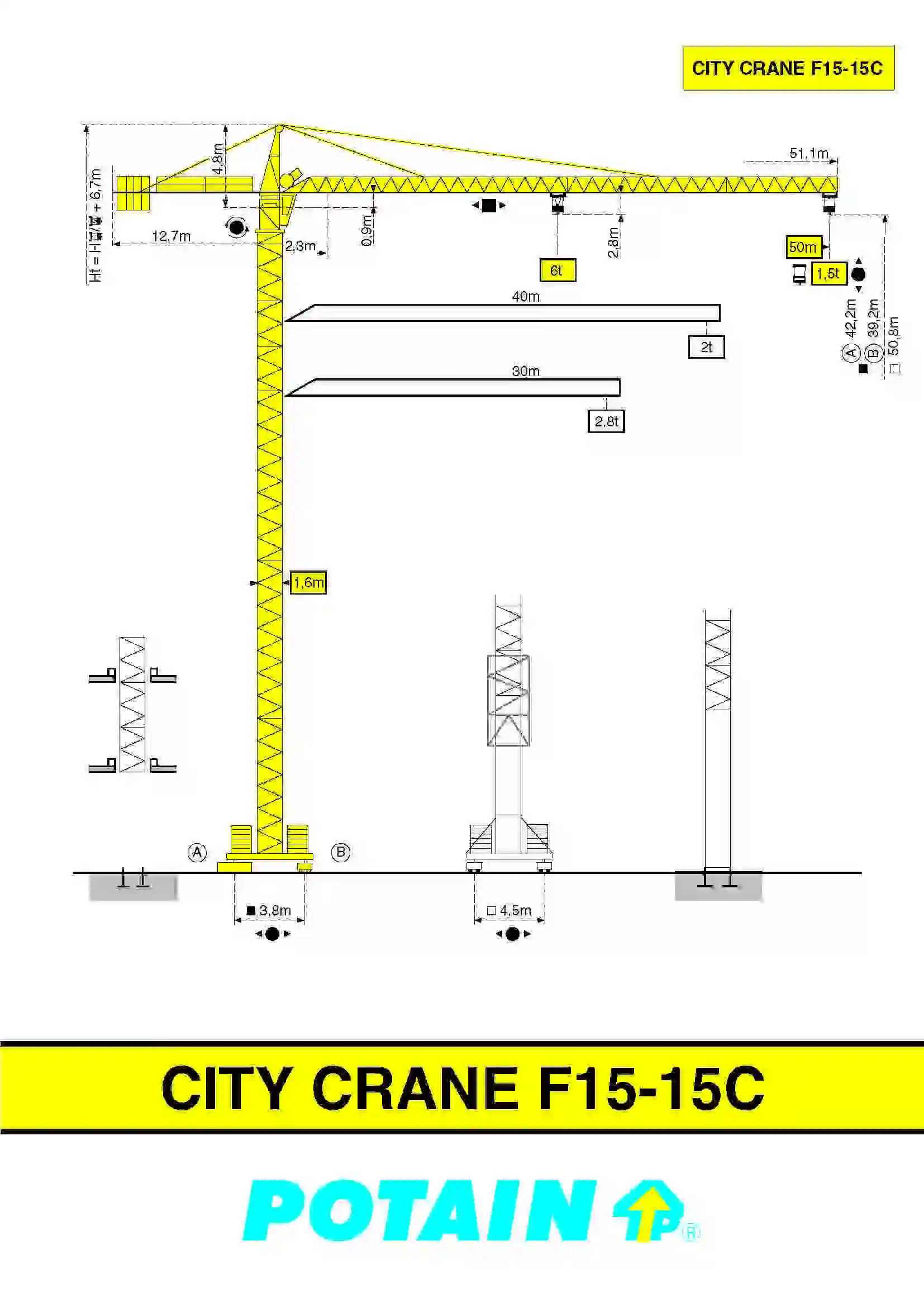 تاور کرین پتن POTAIN  F15 15