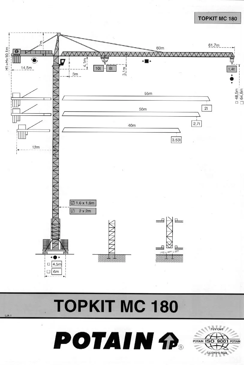 تاور کرین پتن POTAIN MC180