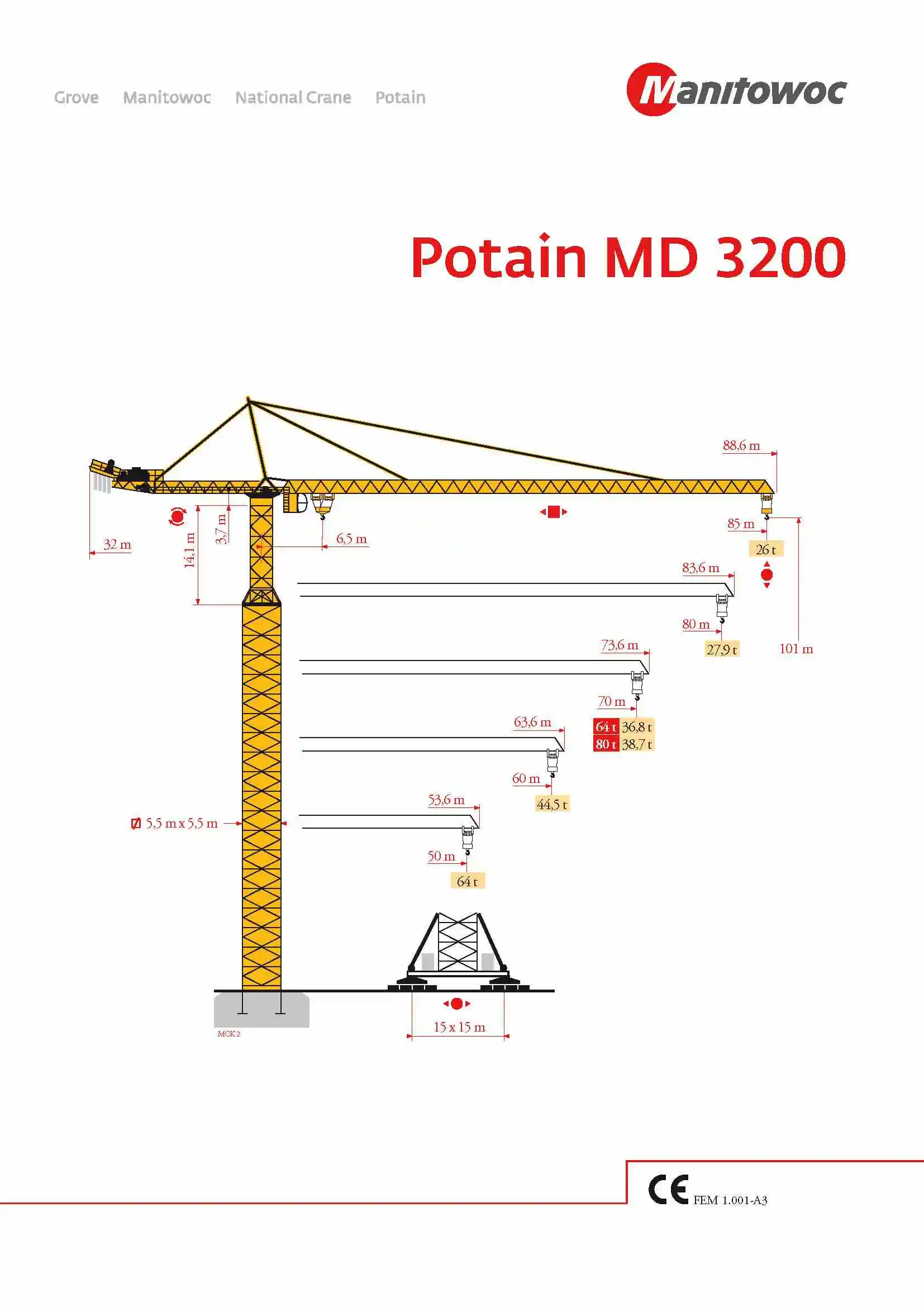 تاور کرین پتن POTAIN MD 3200